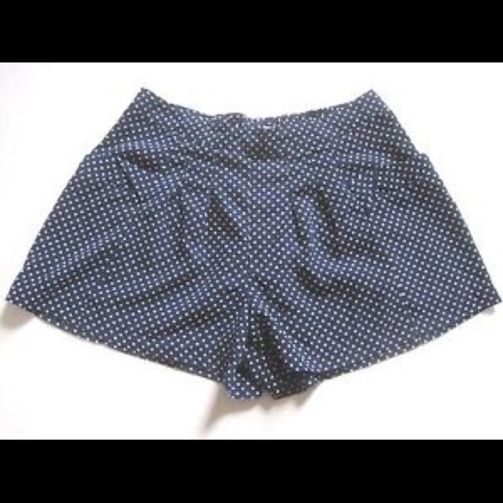High Waisted Navy Blue Polka Dot Shorts